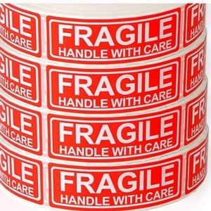 150 FRAGILE handle with care 1x3 stickers